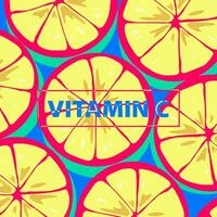 VITAMIN C lemon illustration vector