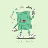 door cartoon illustration vector