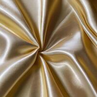 A background with silk white fabric luxurious gold textures. photo