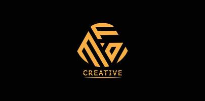 Creative MFD polygon letter logo design vector