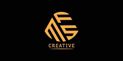 creativo mfs polígono letra logo diseño vector