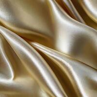 A background with silk white fabric luxurious gold textures. photo