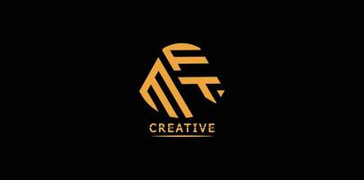 Creative MFT polygon letter logo design vector