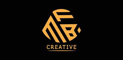 Creative MFB polygon letter logo design vector