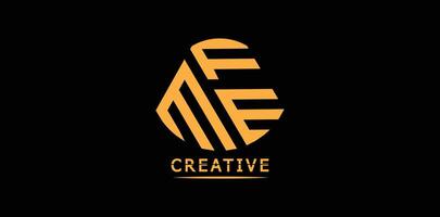 Creative MFE polygon letter logo design vector