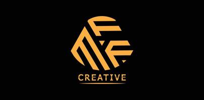 Creative MFF polygon letter logo design vector