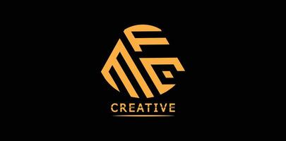 Creative MFC polygon letter logo design vector