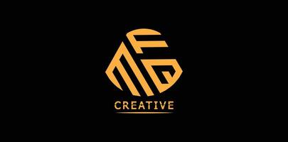Creative MFQ polygon letter logo design vector