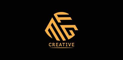 Creative MFG polygon letter logo design vector