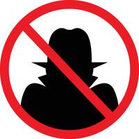 Anti Spy icon. Hacker sign. No thefts symbol. flat style. vector