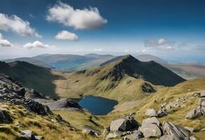 un ver de montar Snowdon en norte Gales foto