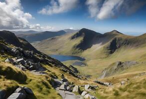 un ver de montar Snowdon en norte Gales foto