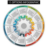 11 option circle infographic vector