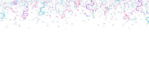 Falling pastel color with confetti and tinsel ribbon design for decor holiday background and surprise party festival vector