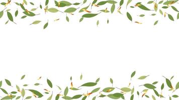 decoration frame copy space ecology green leaf and gold confetti seasonal vector
