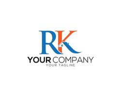 Letter RK initial home or real estate logo design concept. vector