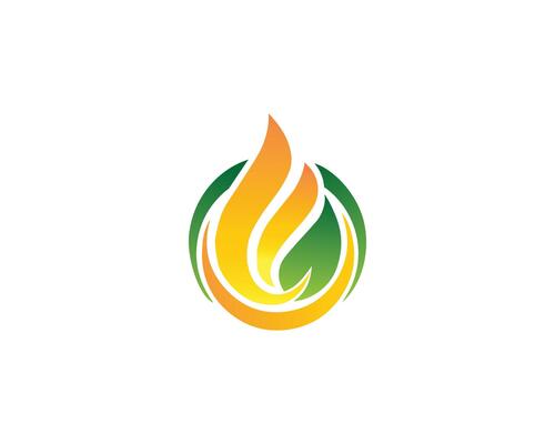 Liquid Fire Oil Droplet Drop Logo Icon Design Concept Template.