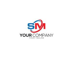 SM Letter Logo Design Abstract Modern Template. vector