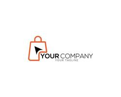 Click online shop design logo concept. vector