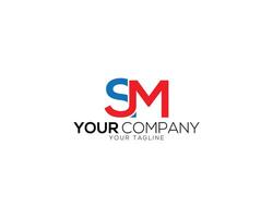 SM Letter Initial Logo Design Template. vector