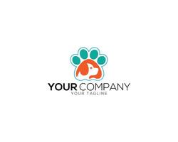 Paw with dog logo icon template design. vector