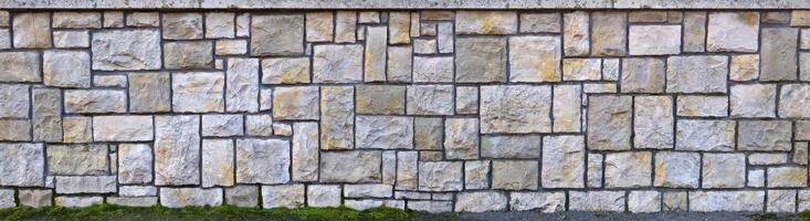 Stone wall texture block rustic stone old background texture photo