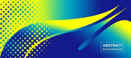 Modern abstract gradient blue yellow with shape halftone banner template background illustration design vector