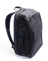 Black backpack style square shape on white background. photo
