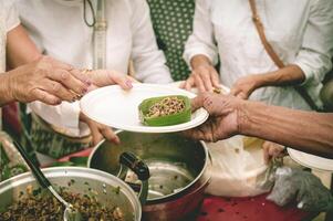 Sharing food with the poor. Ideas for helping with hunger problems photo