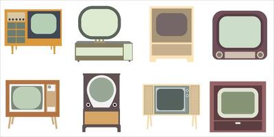 conjunto de retro televisión vector