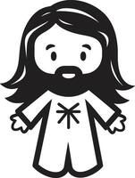 Eternal Radiance Cartoon Jesus Saviors Love Cute Black Jesus vector