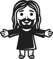 Eternal Compassion Cartoon Jesus Saviors Grace Cute Black Jesus vector