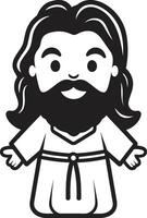 Kind Compassion Cartoon Jesus Eternal Blessing Cute Black vector