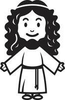 amable guía linda negro Jesús bendito compasión dibujos animados Jesús vector