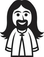 Divine Love Cute Black Jesus Merciful Shepherd Cartoon Jesus vector