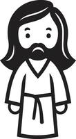 Saviors Joy Cartoon Jesus in Black Redeeming Presence Cute Jesus vector