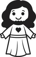 Blessed Love Cute Black Jesus Sacred Embrace Cartoon Jesus Black vector