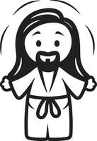 Saviors Blessing Cartoon Jesus Kind Redeemer Cute Black Jesus vector