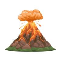 montaña volcánico erupción ilustración vector