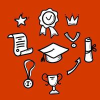 Hand drawn AWARD various elements set . Each element is isolated. vector