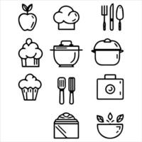 Kitchen item icon set vector