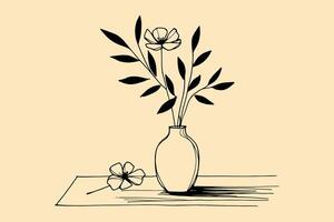 Simple Floral Illustration for Frame, banner, poster and more vector