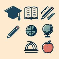 educativo icono conjunto vector