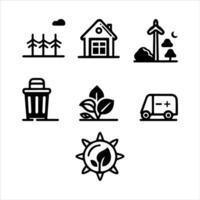 Eco or ever green icon set vector