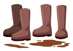 Dirty rubber boot vector
