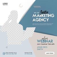 Digital marketing agency social media post and web banner template vector