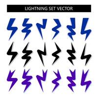 Lightning set . Electricity symbol. vector