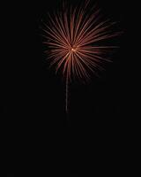 Fireworks explode in the dark sky to celebrate. photo