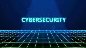 Cybersäkerhet holografiska titel med digital bakgrund video