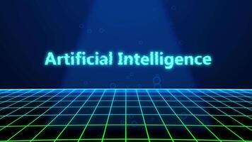 kunstmatig intelligentie- holografische titel met digitaal achtergrond video